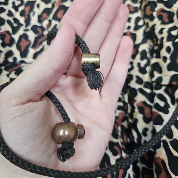 Vtg Euro Joy Long Quilted Jacket Womens Size XL Silk Blend Leopard Lightweight - Picture 5 of 11